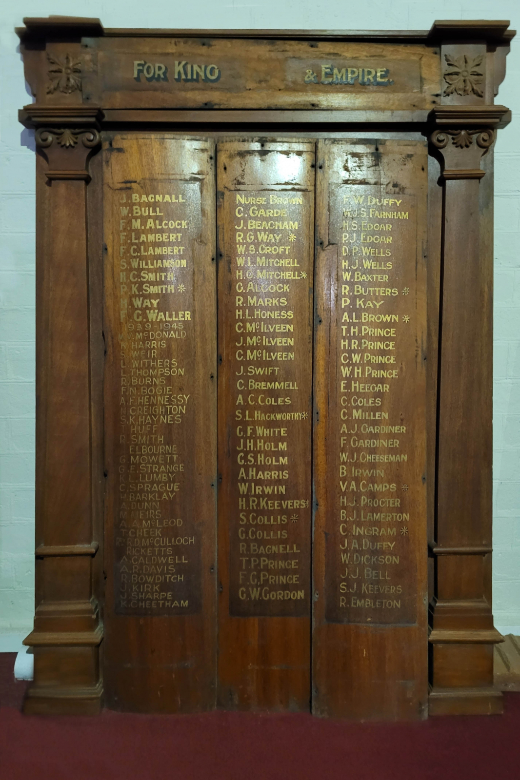 St Mark S Church Of England First And Second World Wars Roll Of Honour Islington Nsw War Memorials Register