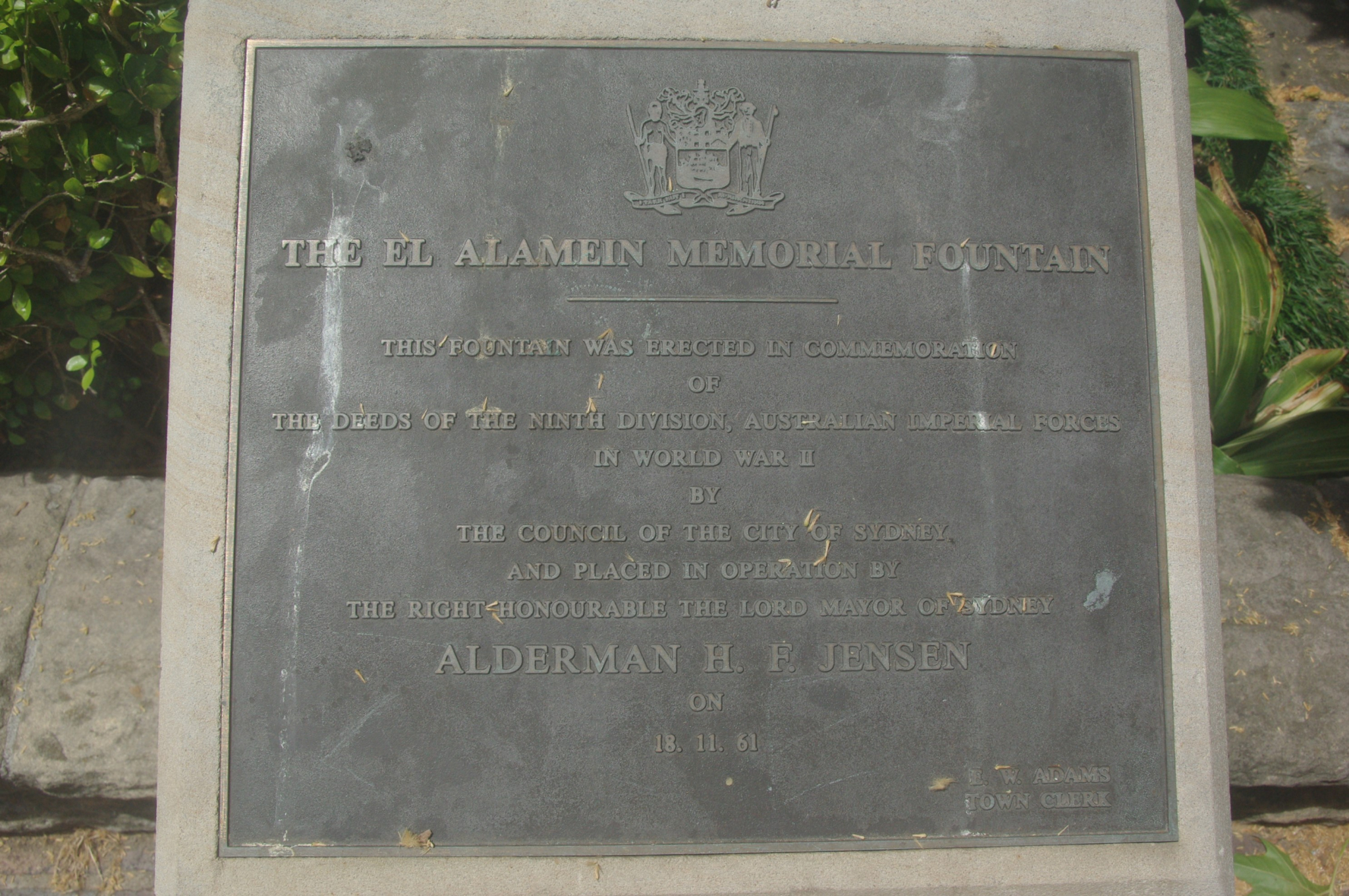 El Alamein Memorial Fountain Nsw War Memorials Register