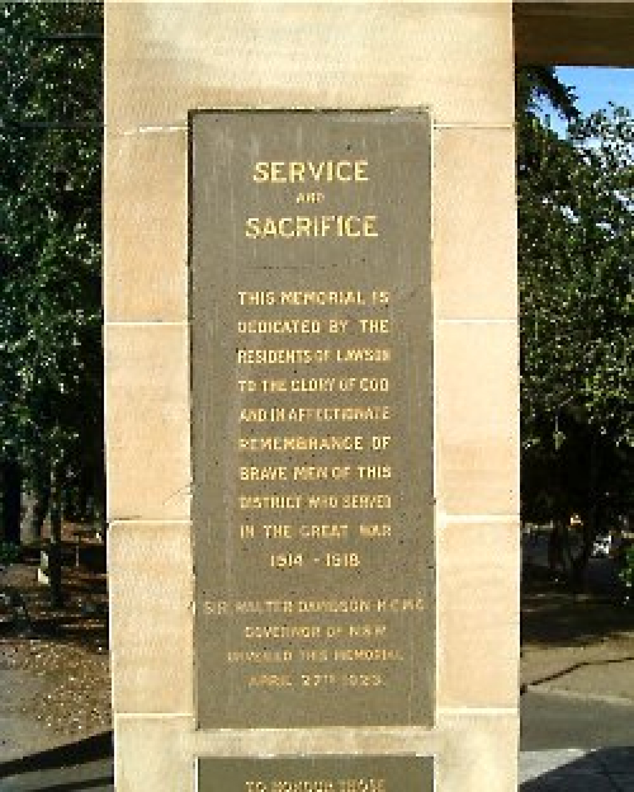 Lawson War Memorial Arch  NSW War Memorials Register