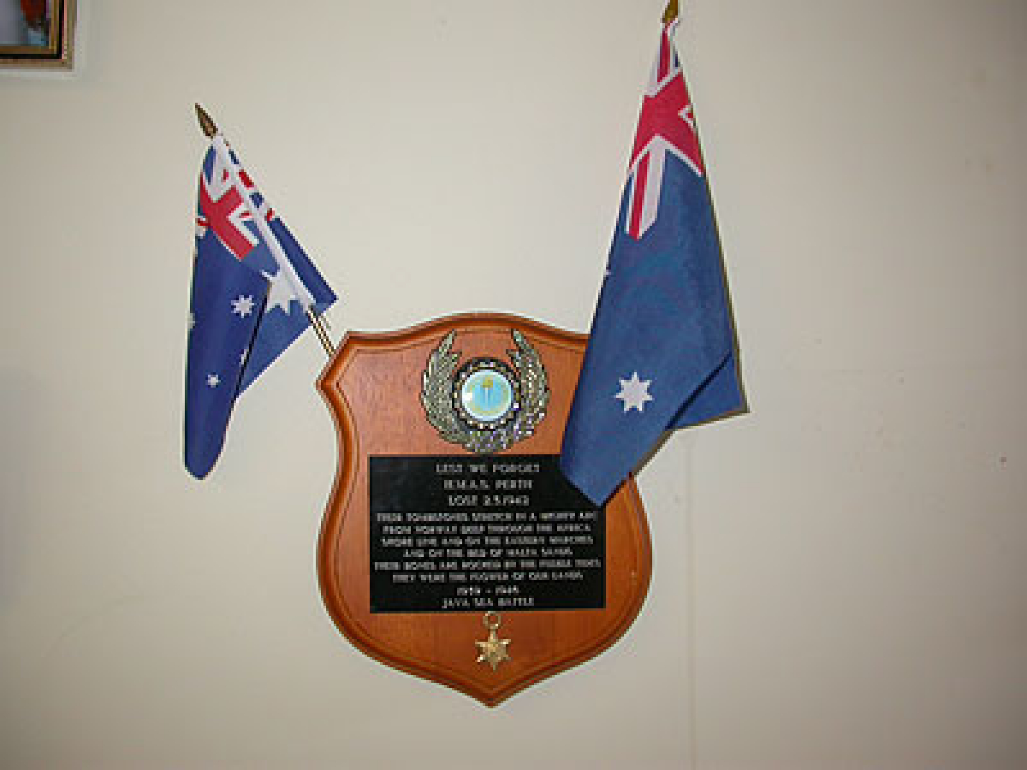 Rosemary Lodge RSL Hostel HMAS Perth Memorial plaques NSW War