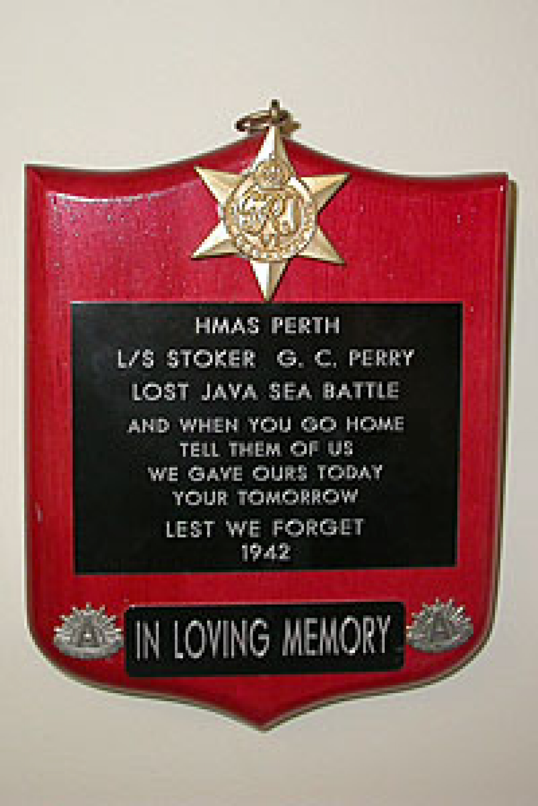 Rosemary Lodge RSL Hostel HMAS Perth Memorial plaques NSW War