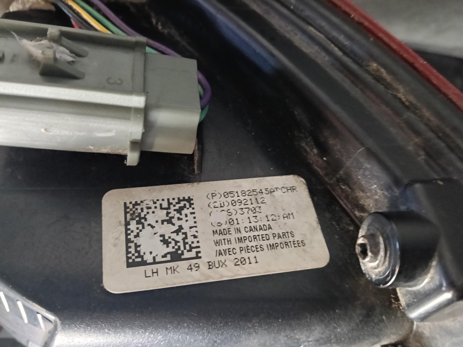 2013 Jeep Compass Left Taillight View Auto part Left Taillight Jeep Compass 2013