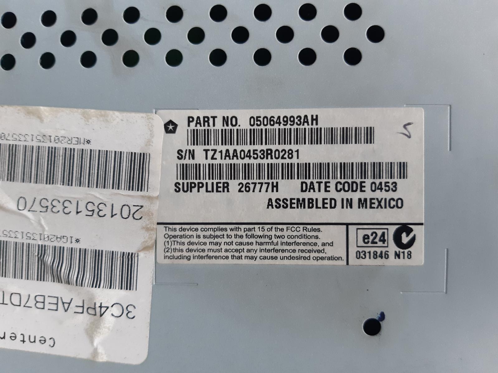 View Auto part Radio/Cd/Dvd/Sat/Tv Fiat Freemont 2013