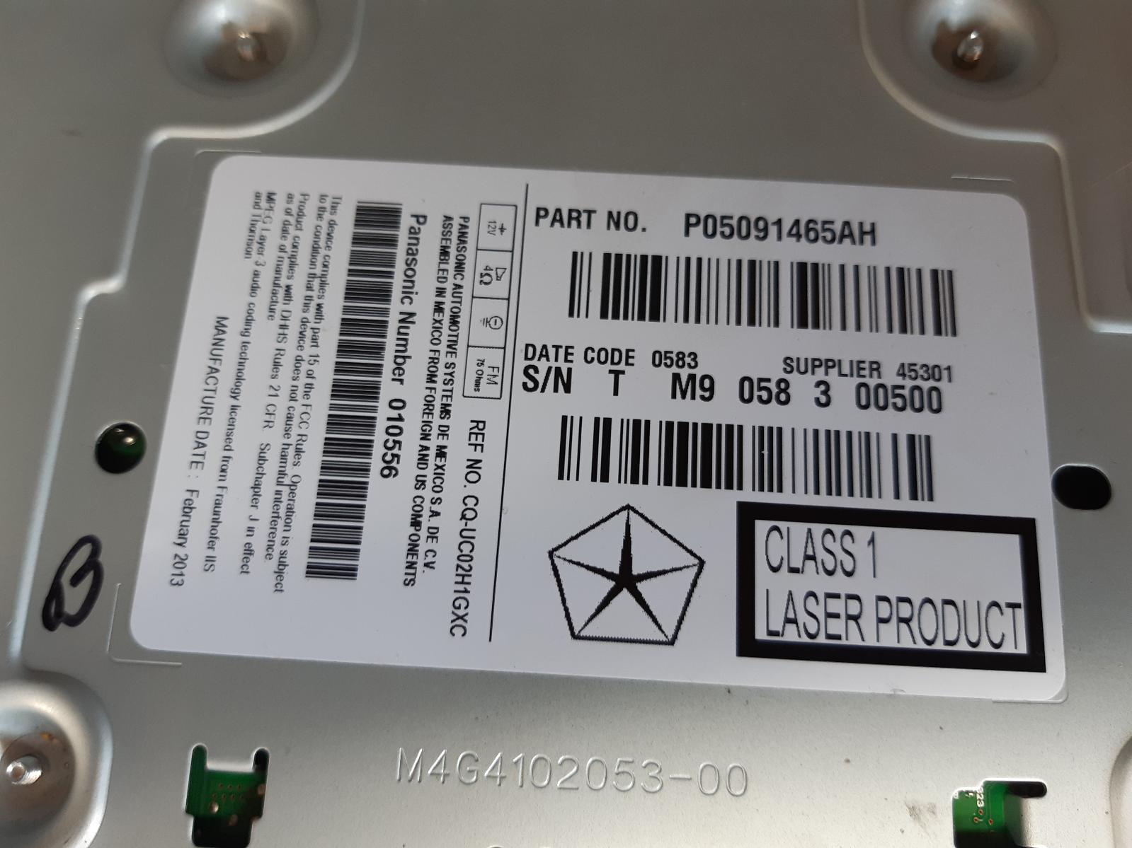 View Auto part Radio/Cd/Dvd/Sat/Tv Chrysler 300c 2013