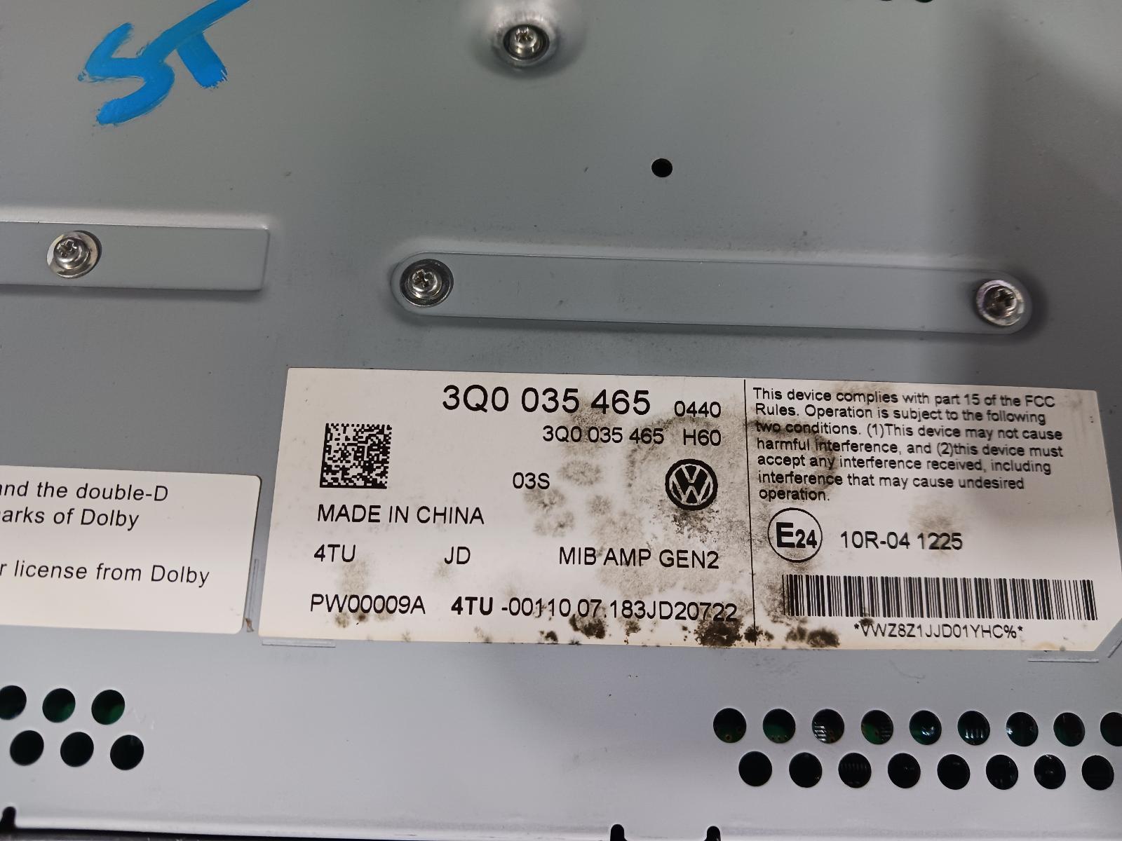 2018 Volkswagen Tiguan Radio/Cd/Dvd/Sat/Tv View Auto part Radio/Cd/Dvd/Sat/Tv Volkswagen Tiguan 2018