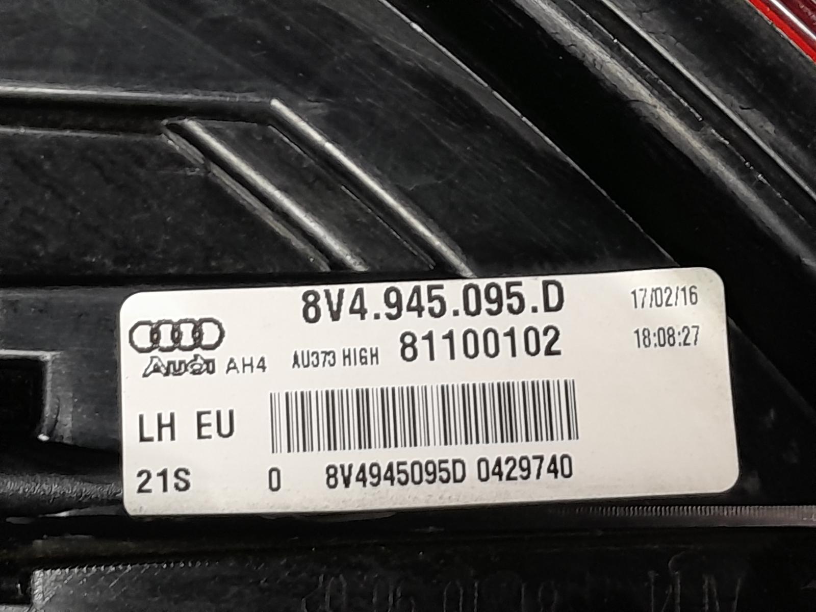 2015 Audi A3 Left Taillight View Auto part Left Taillight Audi A3 2015