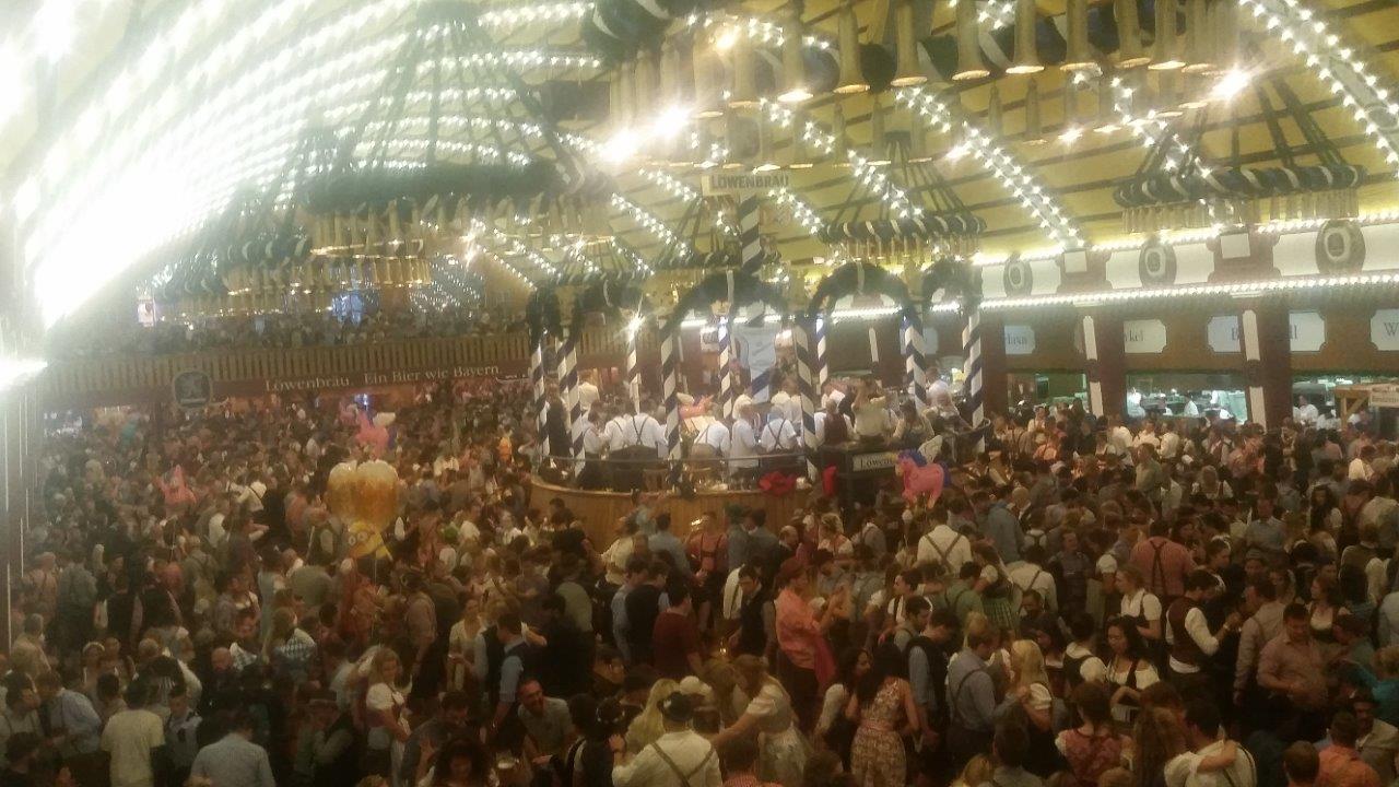 Fun for all in the Lowenbrau tent.