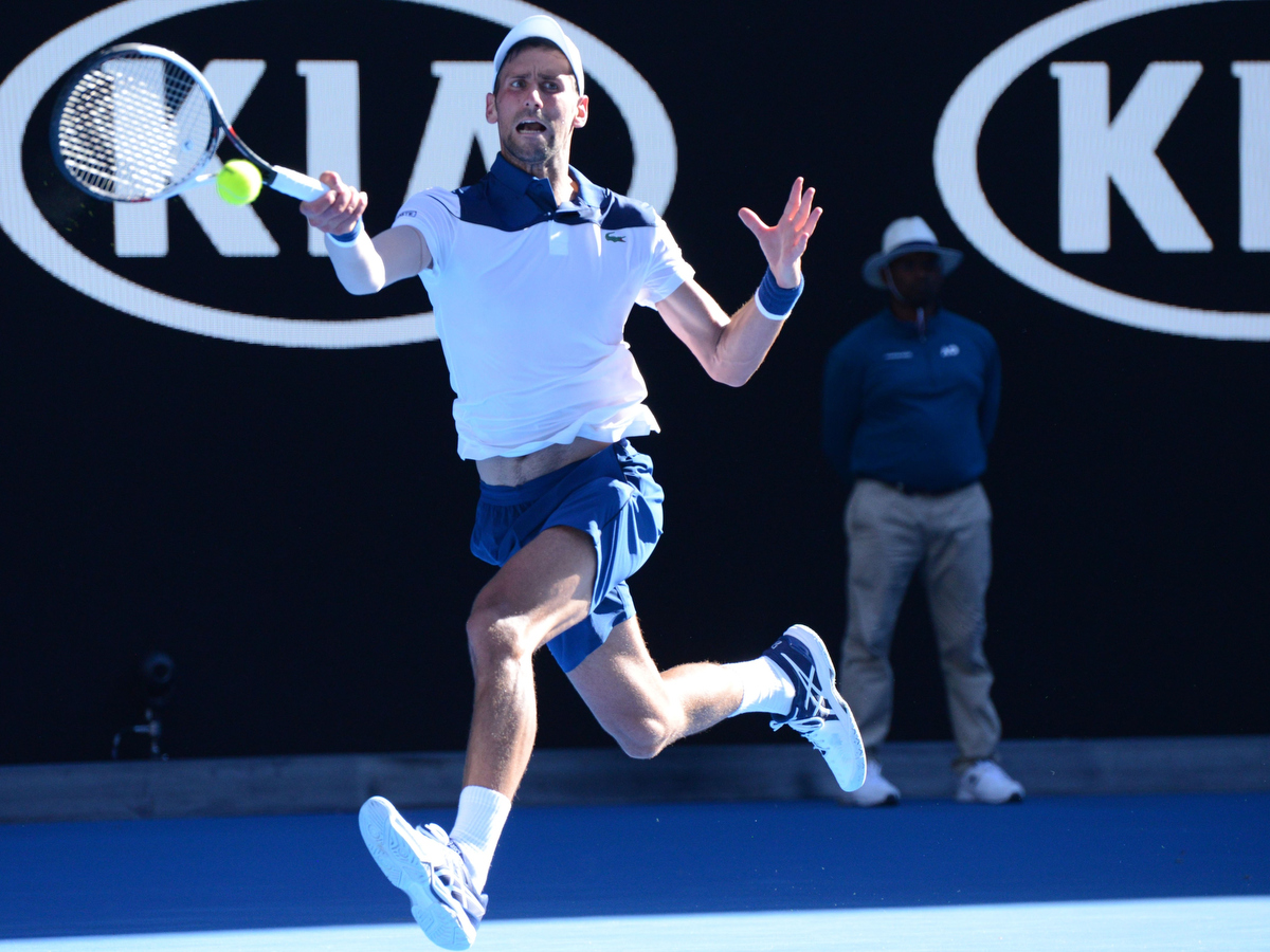 Novak Djokovic in action against Gael Monfils. Pic: Recep Sakar/Anadolu Agency/Getty Images