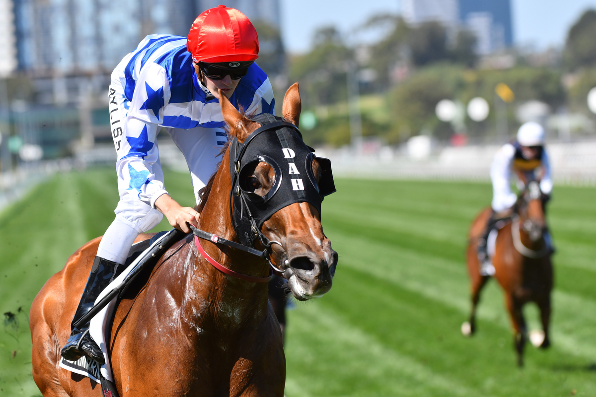 Redkirk Warrior wins the Lexus Newmarket Handicap. Pic: Vince Caligiuri/Getty Images.