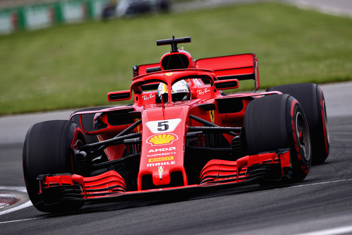 Sebastian Vettel during the Canadian Grand Prix. Pic: Mark Thompson/Getty Images