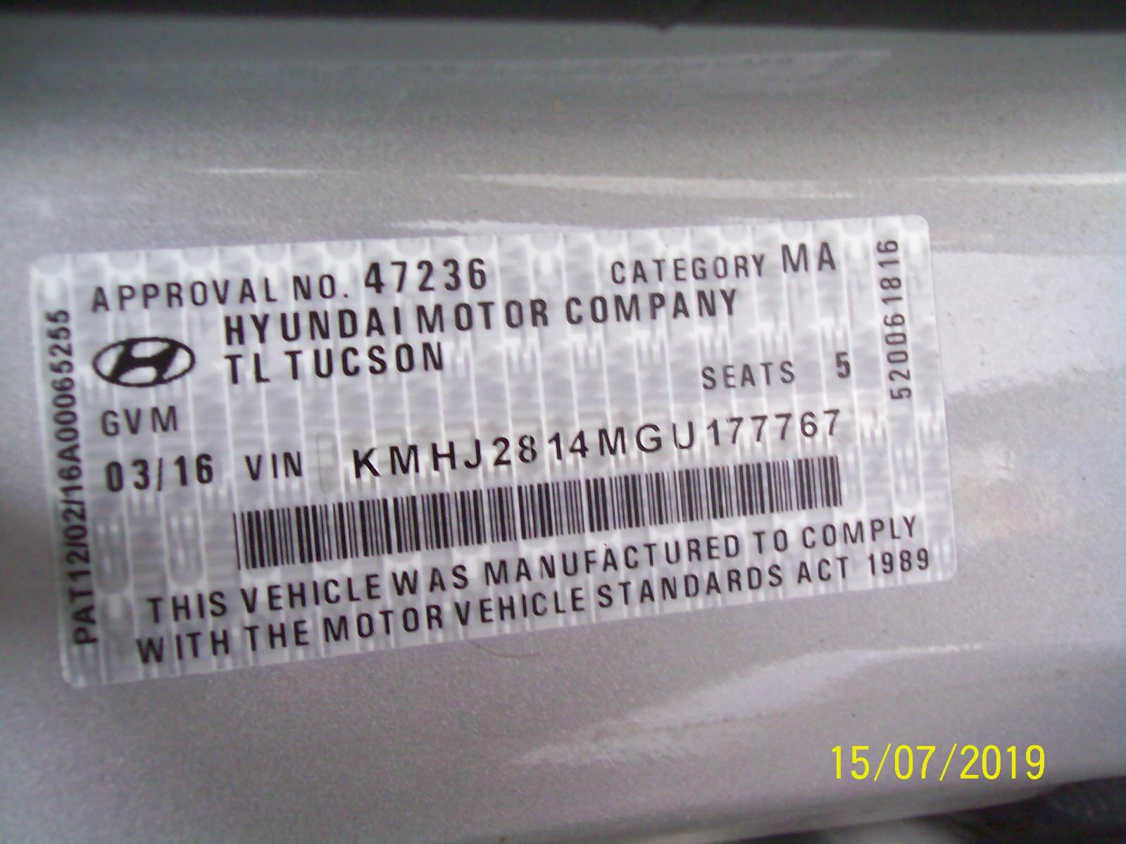 View Auto part Left Rear Wnd Reg/Motor Hyundai Tucson 2016
