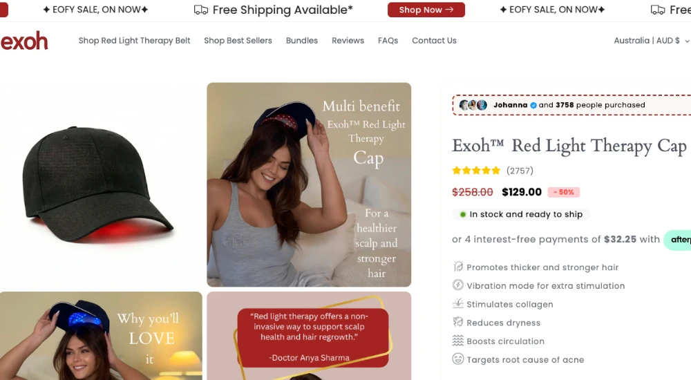 Red Light Therapy Hair Cap UGC