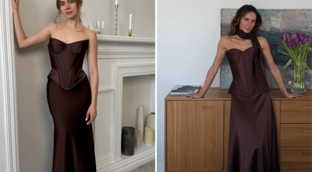Create UGC content for wedding guest dress Handmade Corsets by Hamalia Atelier