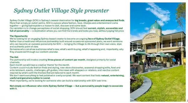 Be the style ambassador for Sydney Outlet Village