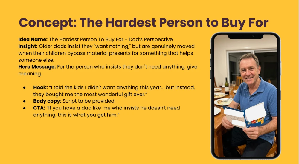 Aussie dad wanted for warm Christmas gift video (charity brand, paid usage)