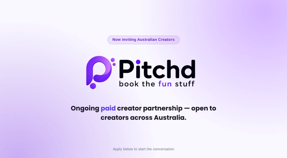 Apply to Become a Pitchd Launch Creator Ongoing Partnership