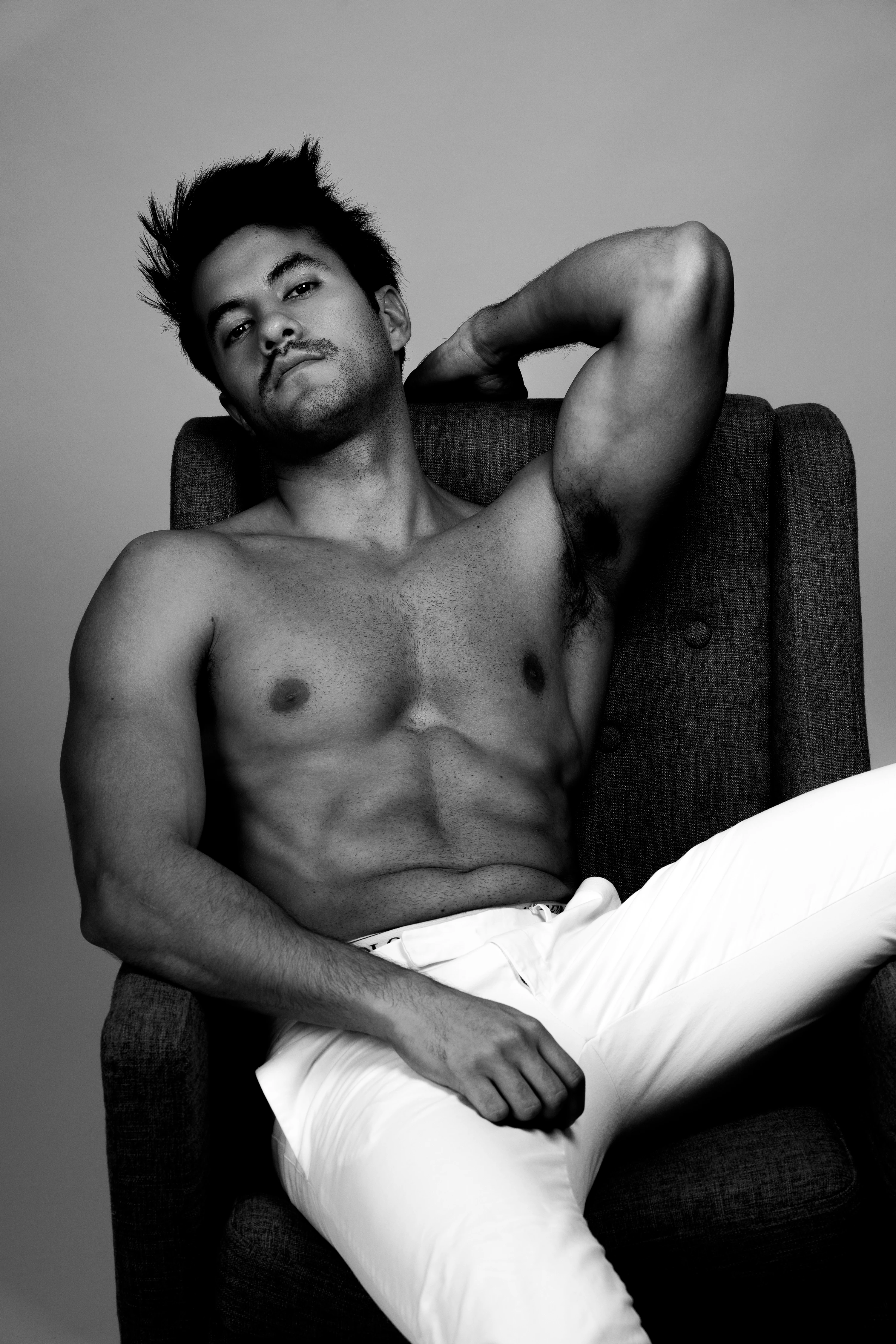 Black and White Shirtless