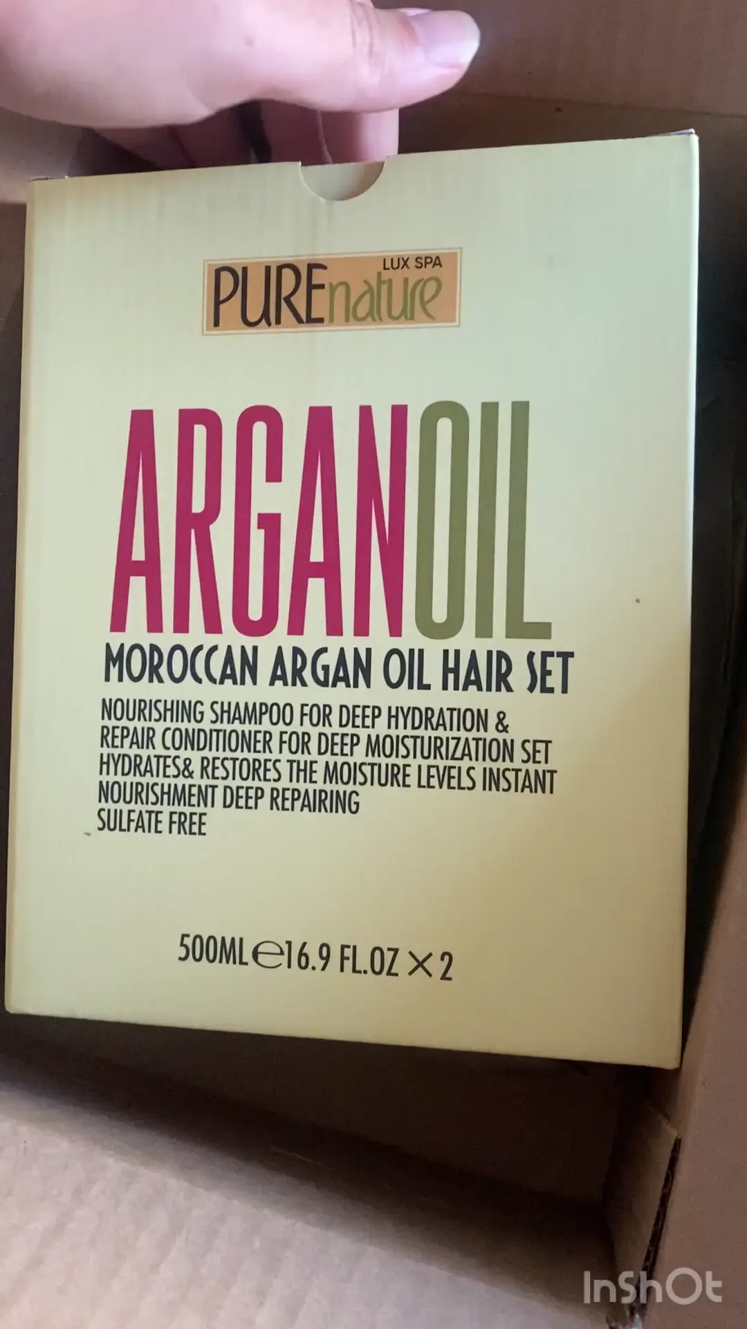 Pure Nature Argan Conditioner and Shampoo set