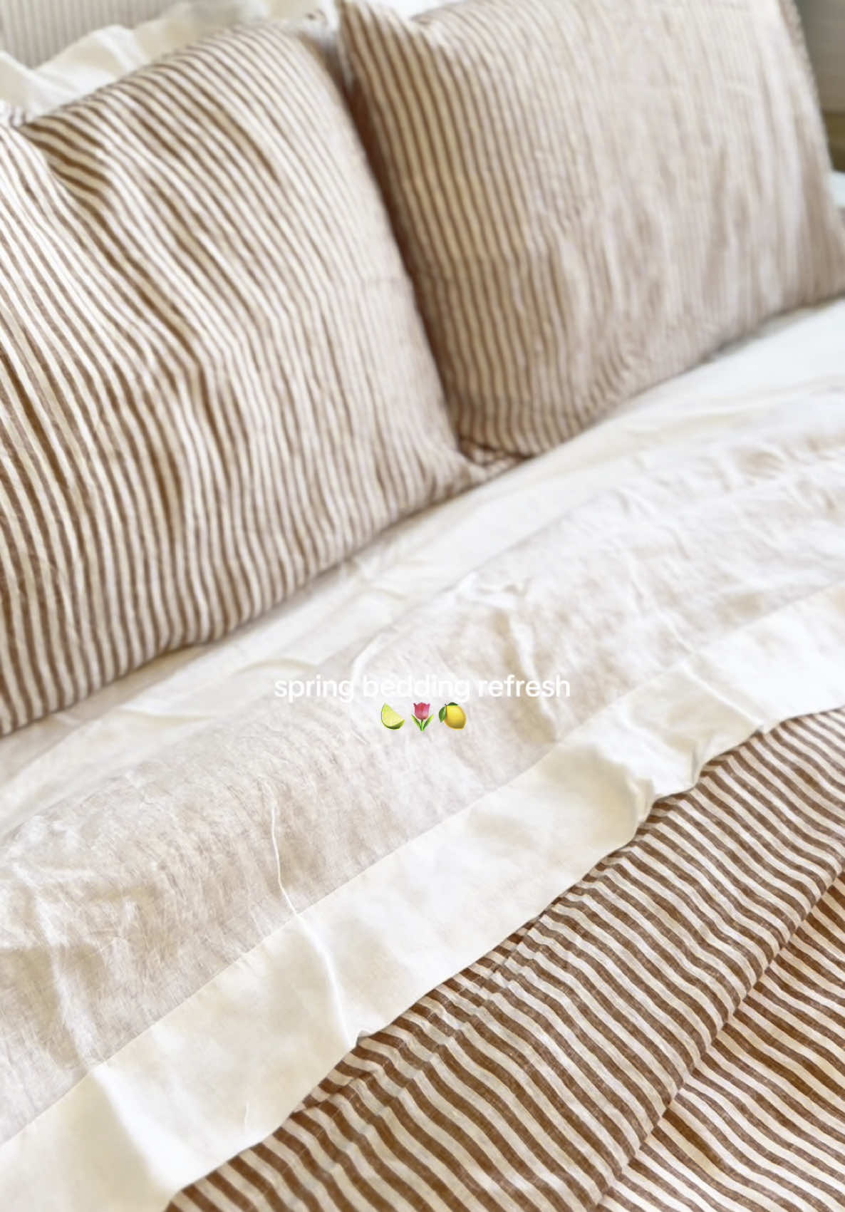 Spring bedding refresh with Quince 🍋