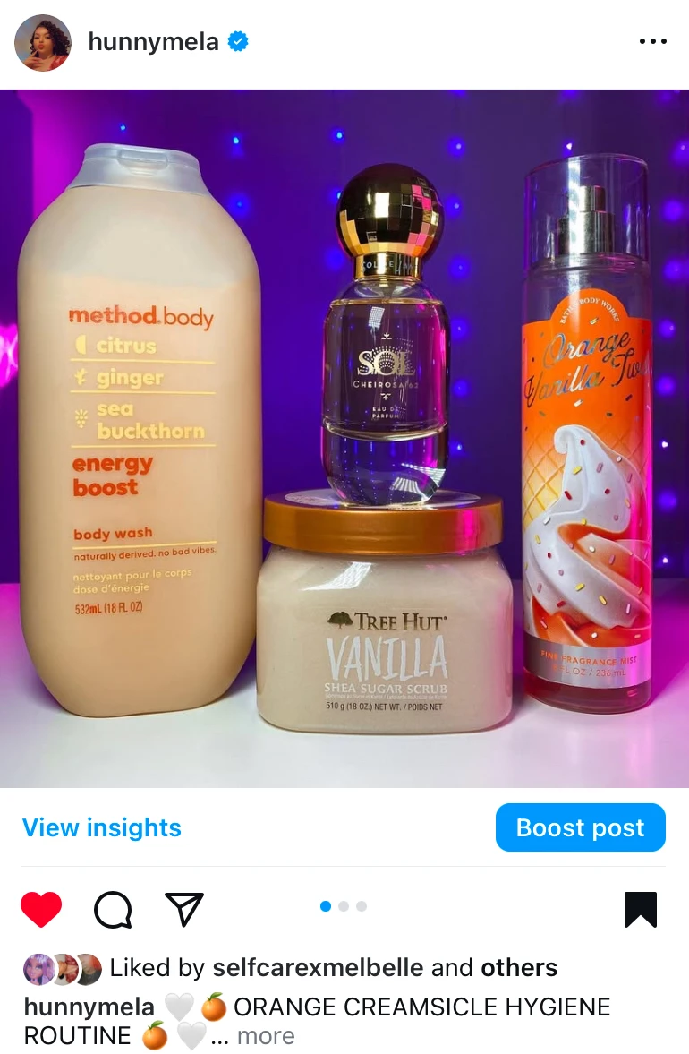 Scented Hygiene Combos on Instagram