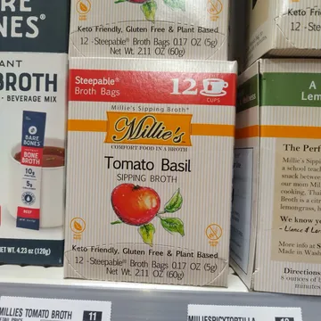 Millie’s sipping broth