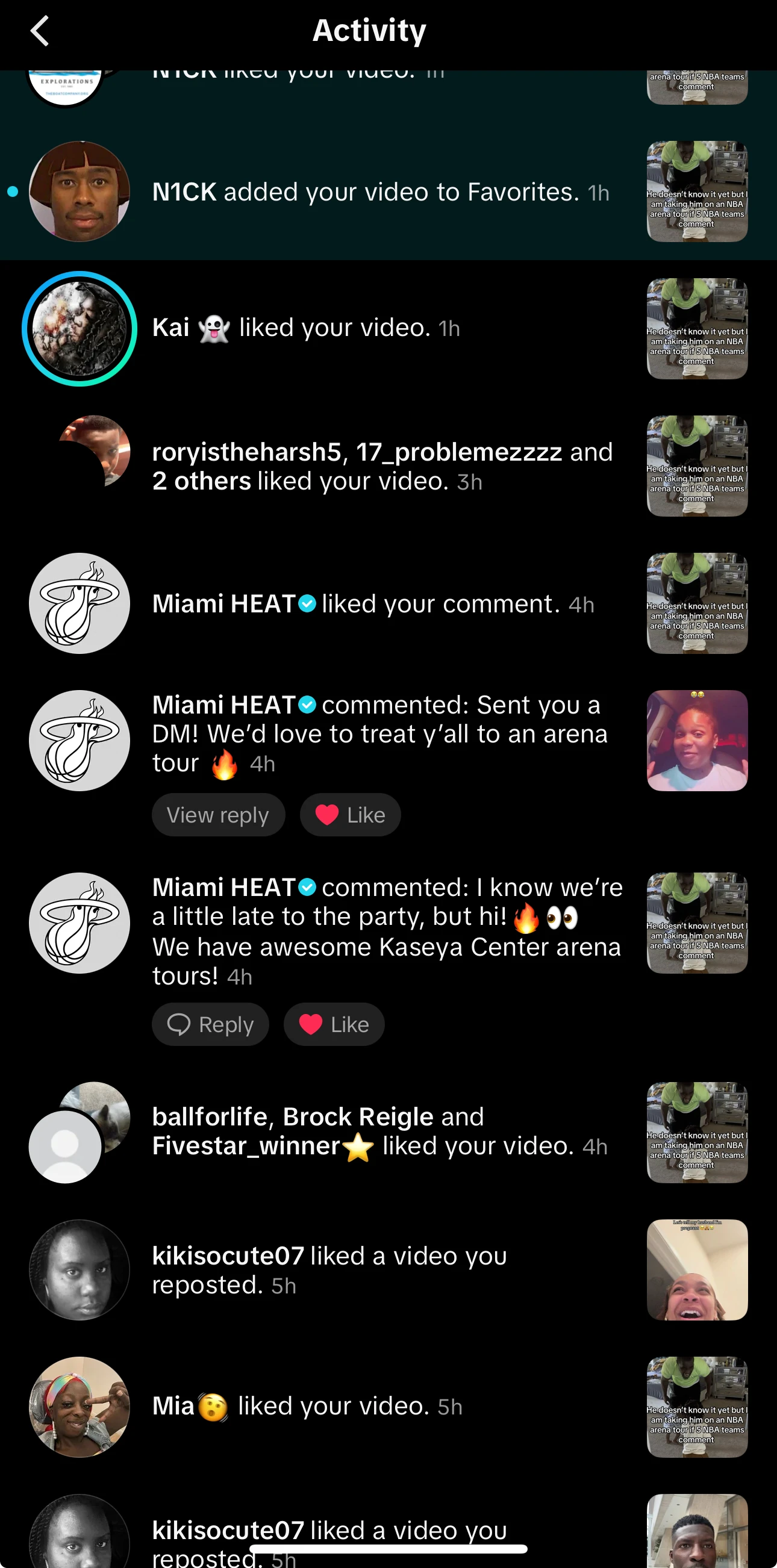 Miami Heat are working with us