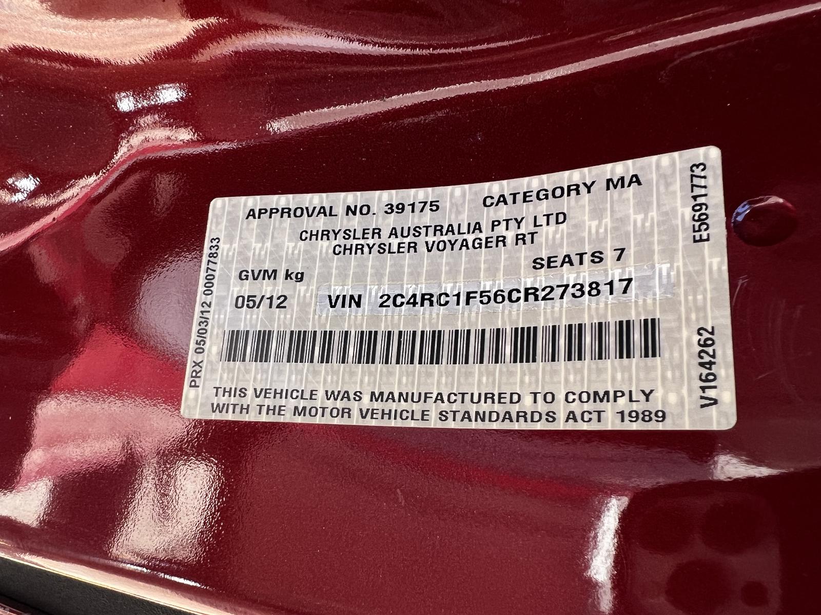 View Auto part Engine CHRYSLER VOYAGER 2012
