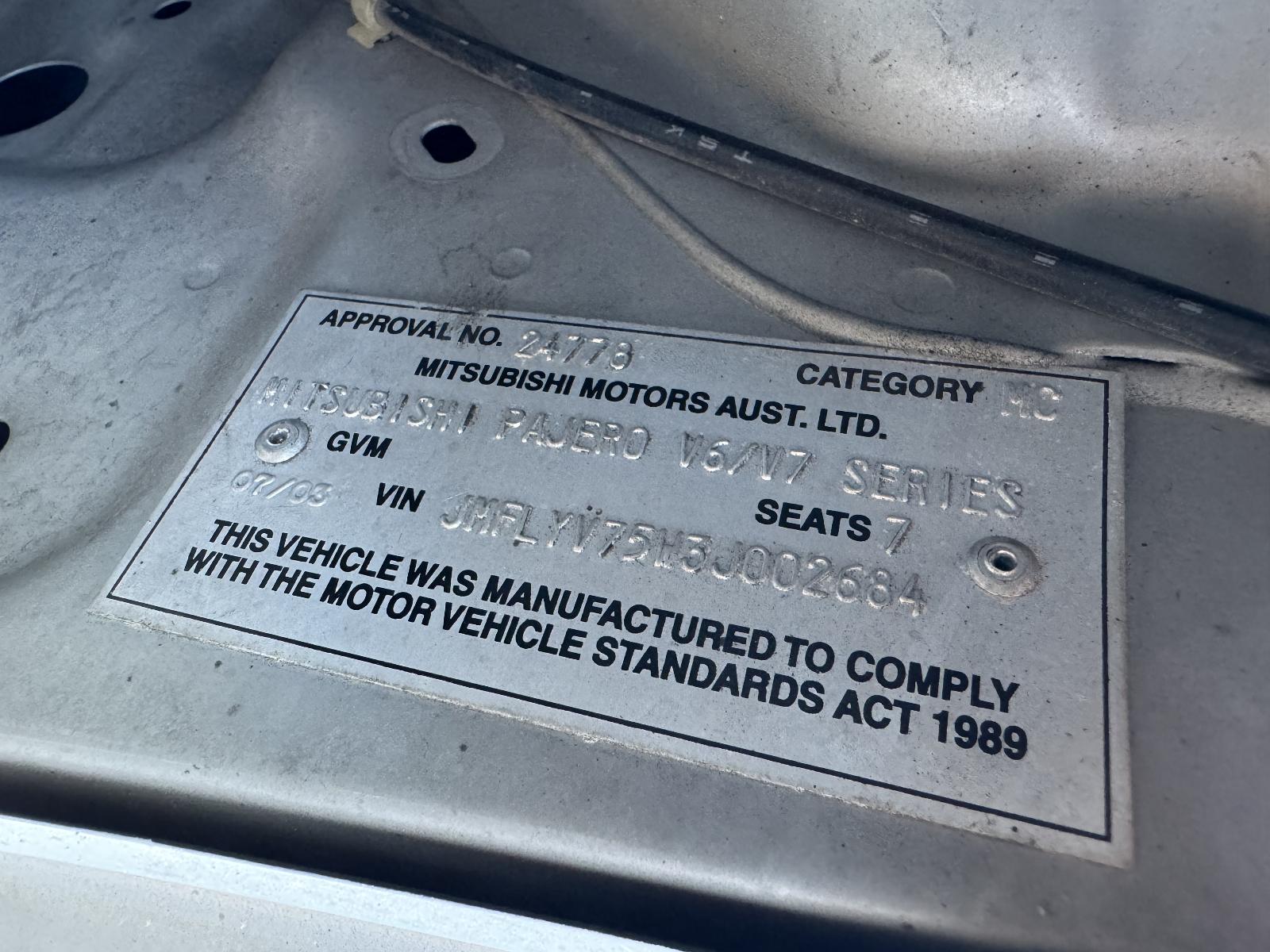 View MITSUBISHI PAJERO 2003 5 Door Station Wagon Breaking