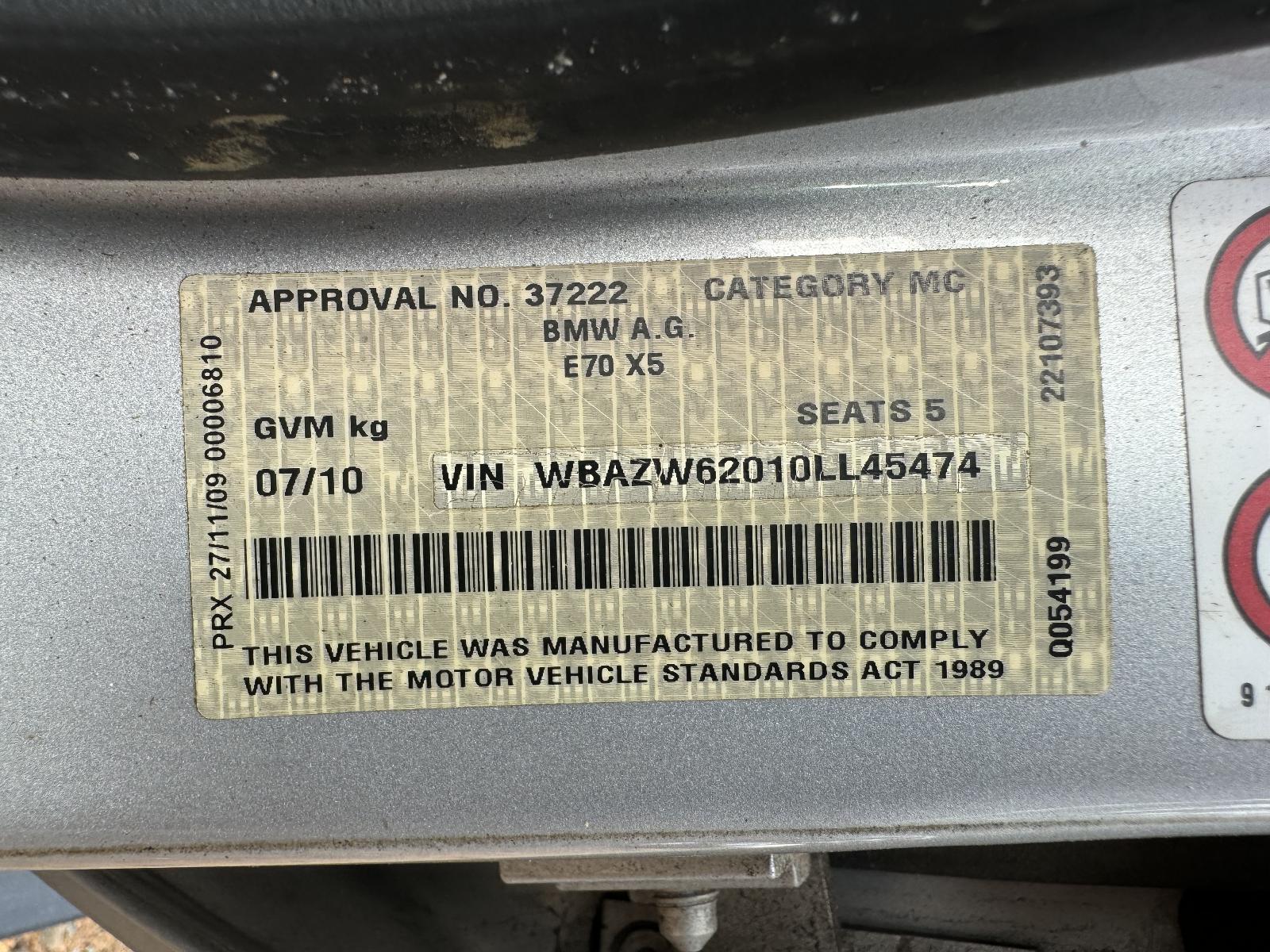 View BMW X5 2010 5 Door Station Wagon Breaking