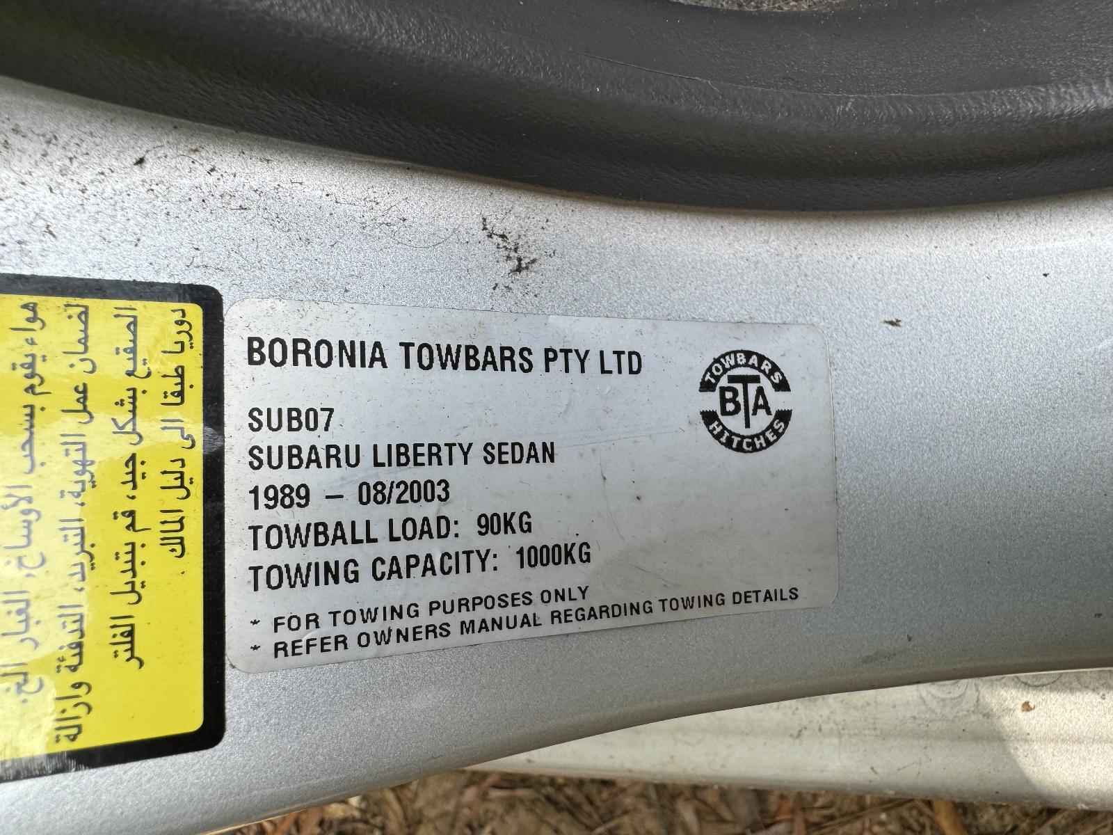 View SUBARU LIBERTY 2003 4 Door Sedan Breaking