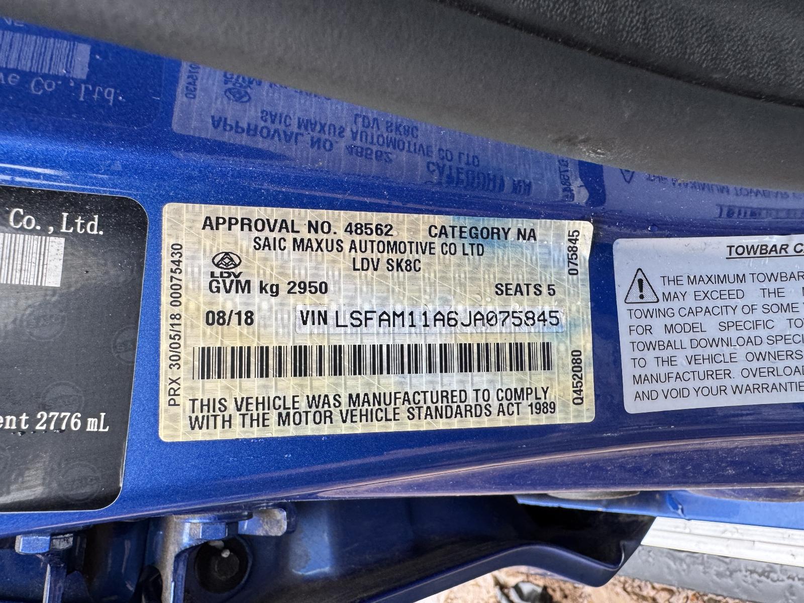 View LDV T60 2018 4 Door Utility Breaking