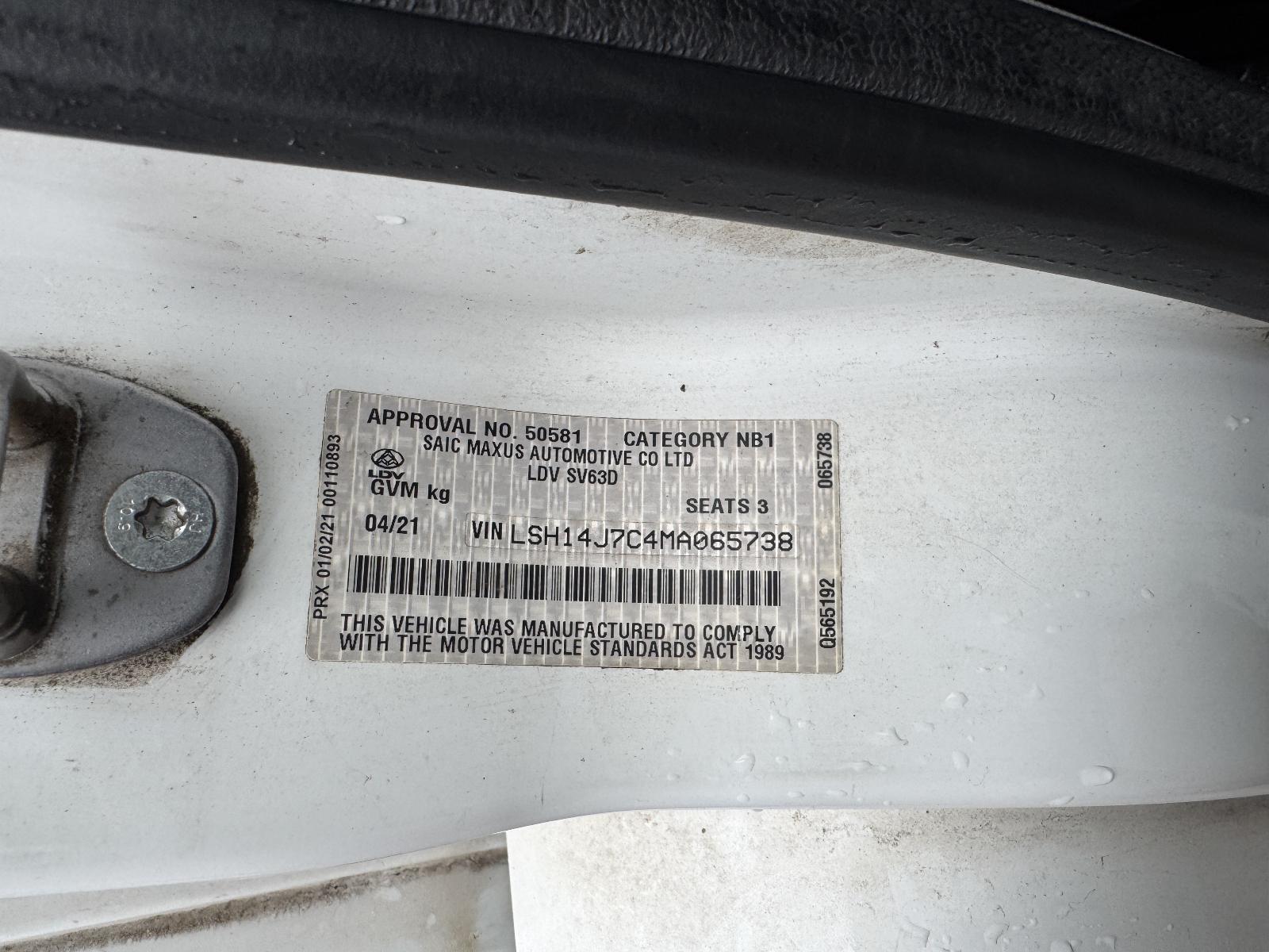 View LDV DELIVER 9 2021 2 Door Van Breaking
