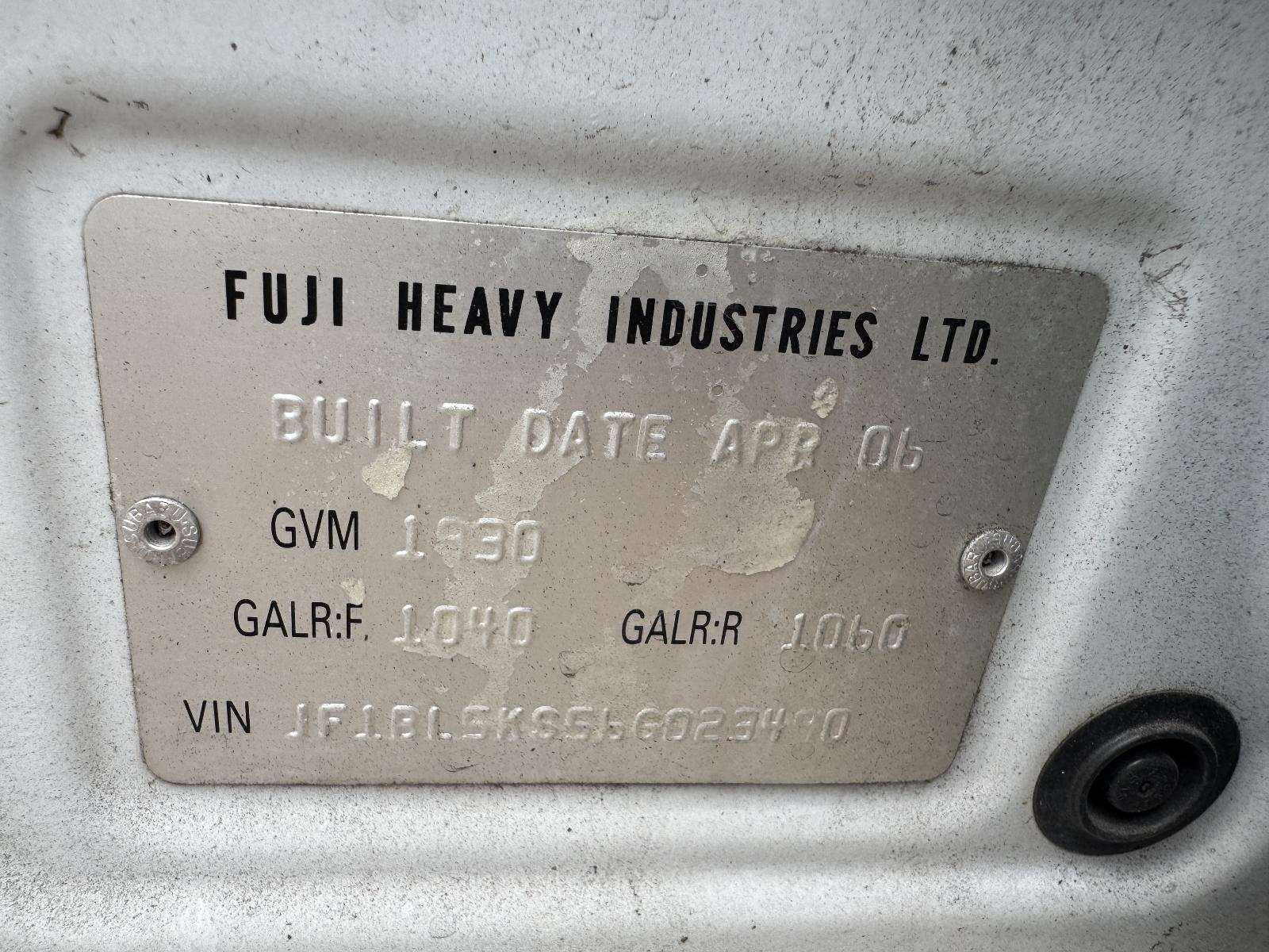 View SUBARU LIBERTY 2006 4 Door Sedan Breaking