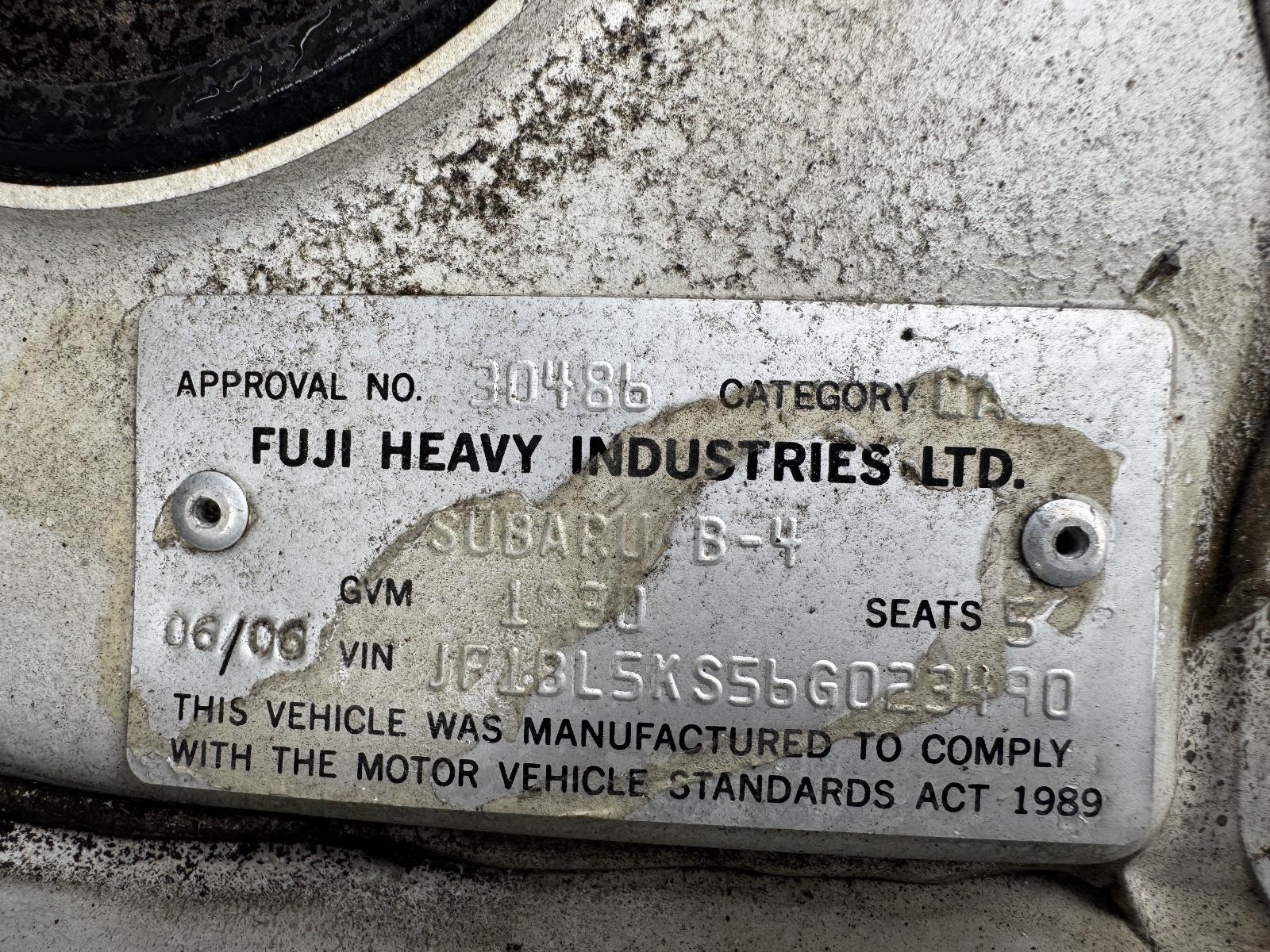 View SUBARU LIBERTY 2006 4 Door Sedan Breaking