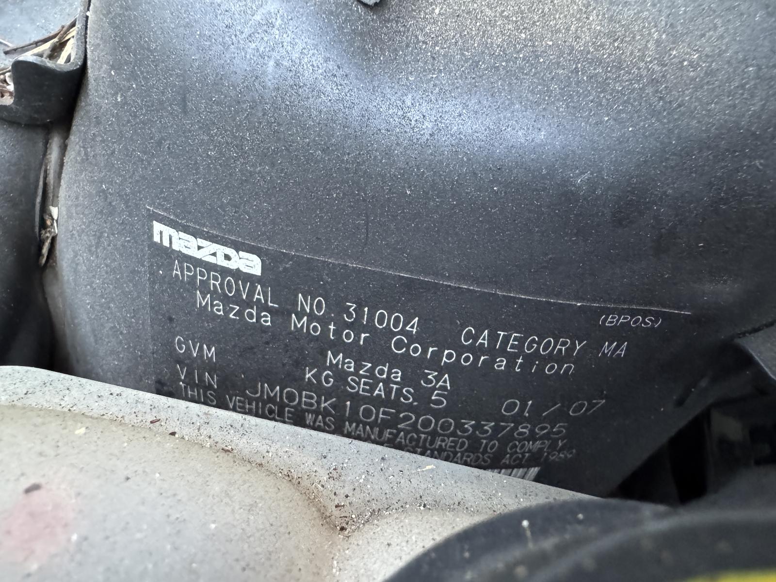 View MAZDA 3 2006 4 Door Hatchback Breaking