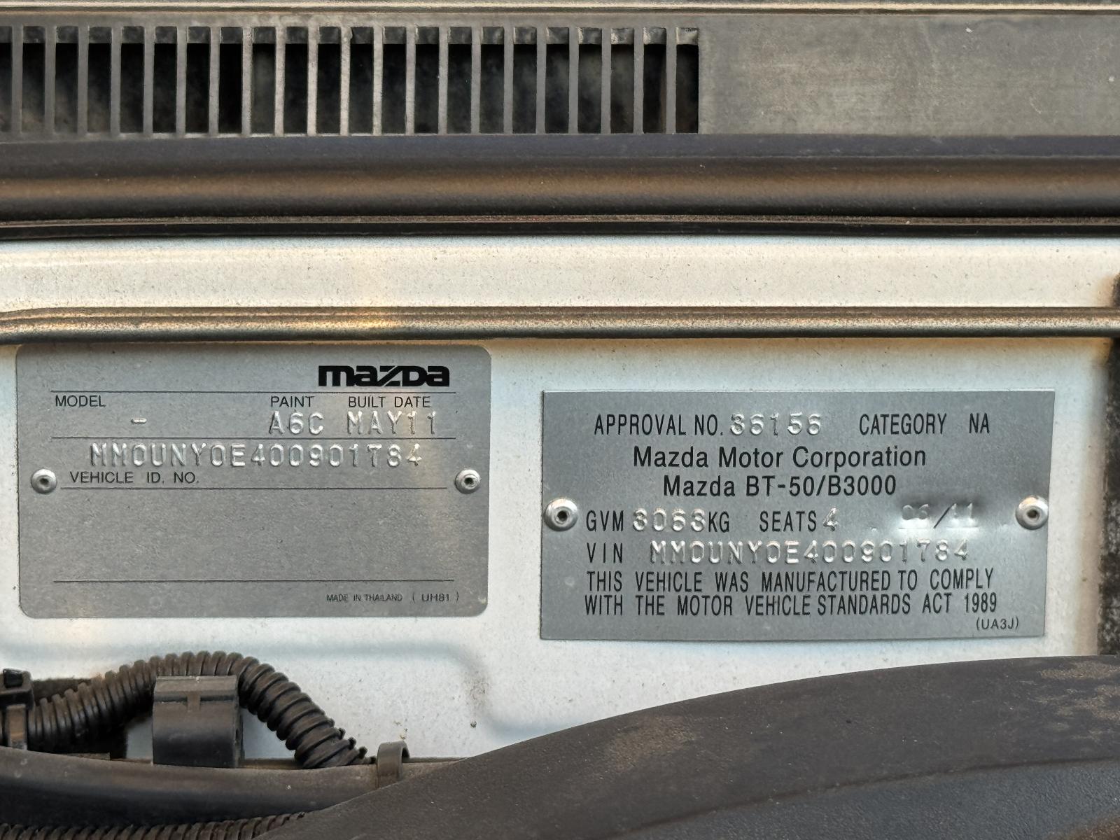 View MAZDA BT50 2011 2 Door Utility Breaking