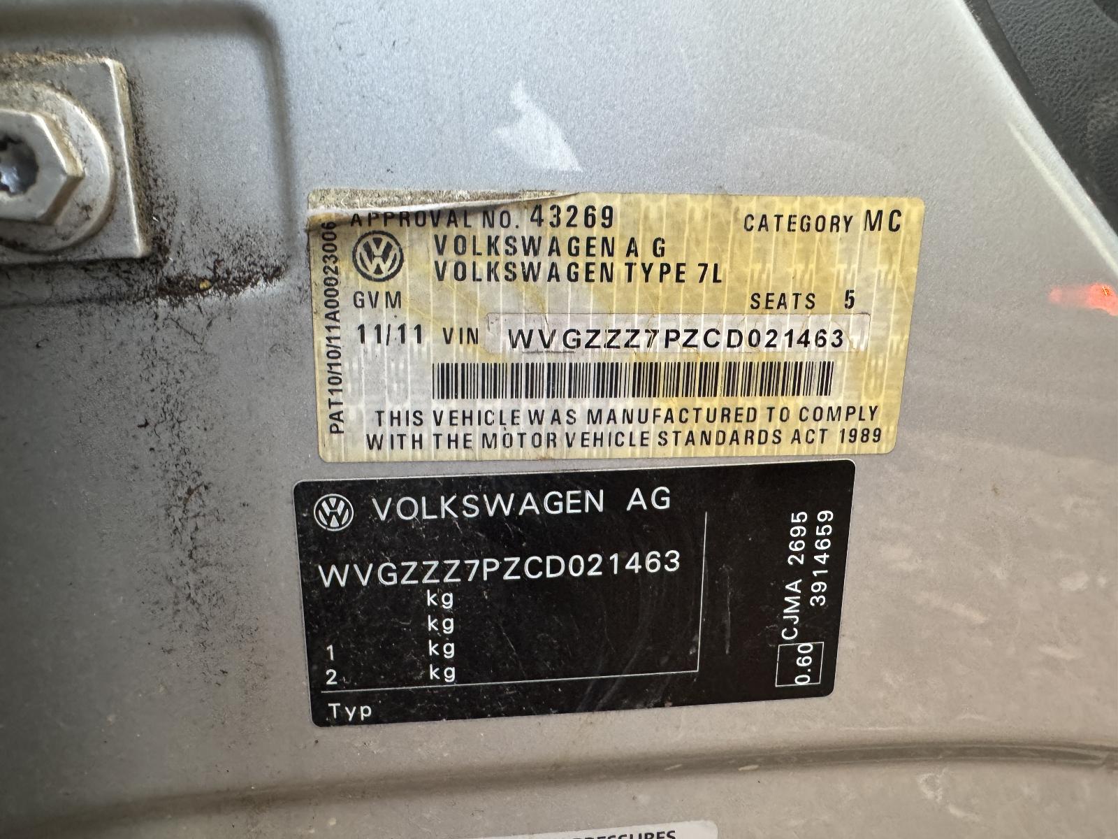 View VOLKSWAGEN TOUAREG 2011 5 Door Station Wagon Breaking