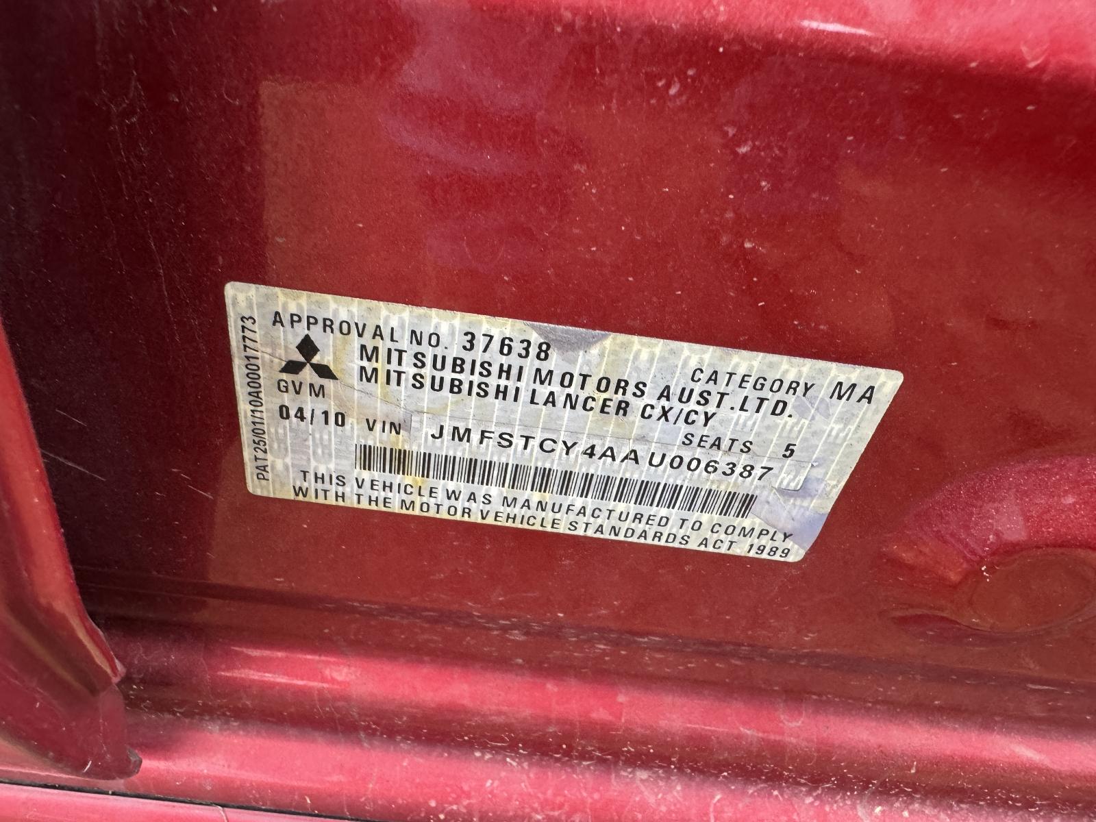 View MITSUBISHI LANCER 2010 4 Door Sedan Breaking
