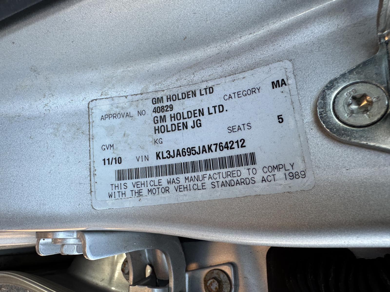 View HOLDEN CRUZE 2010 4 Door Sedan Breaking
