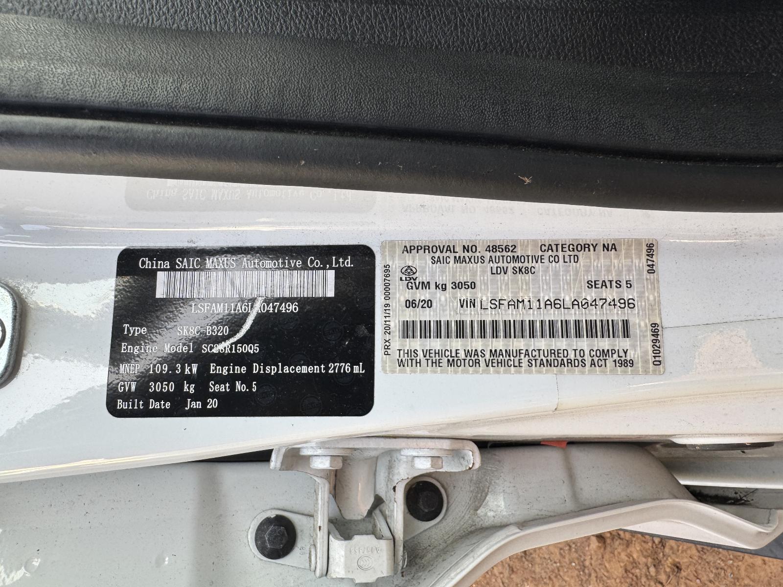 View Auto part Engine LDV T60 2020