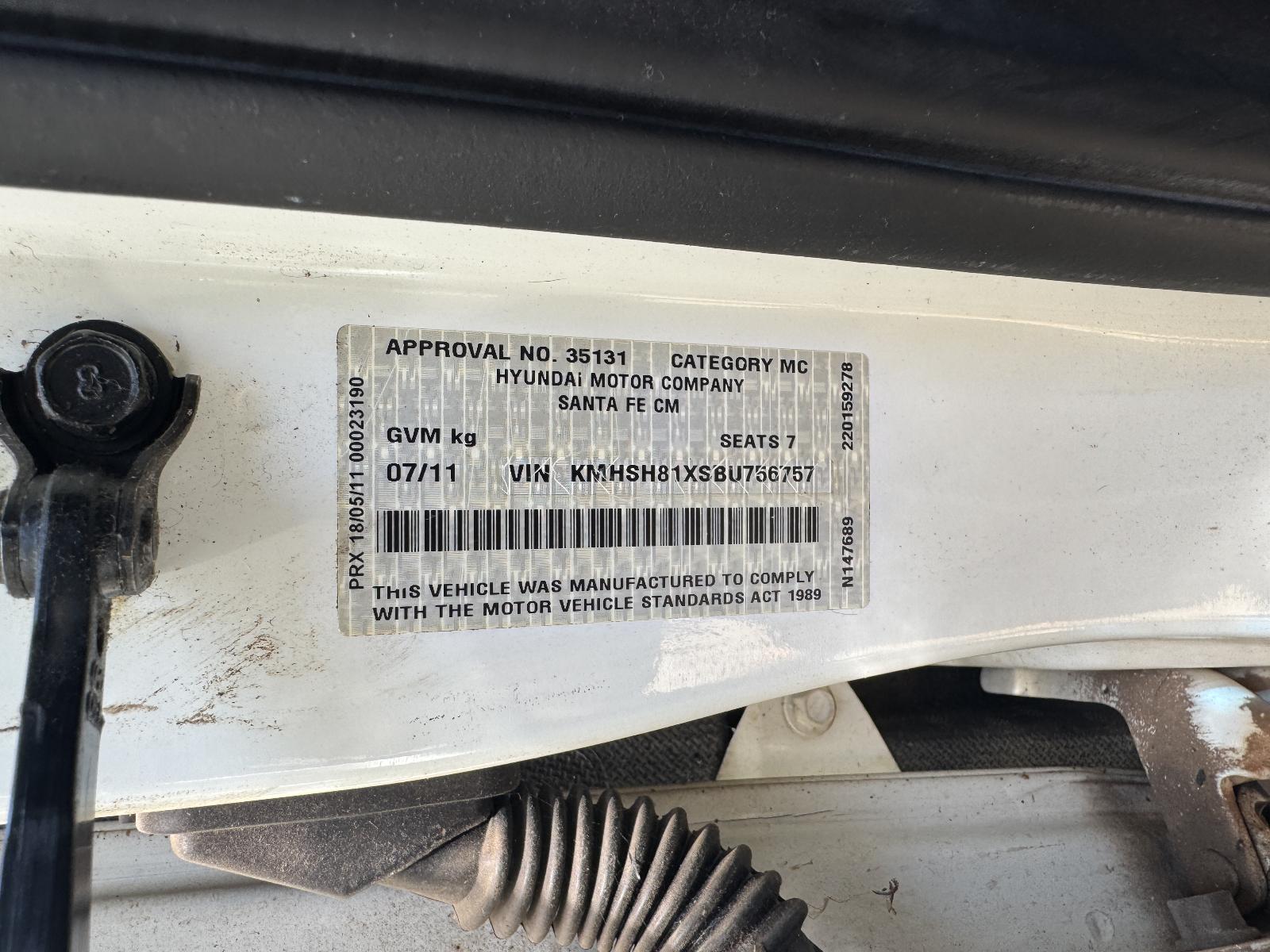 View HYUNDAI SANTA FE 2011 5 Door Station Wagon Breaking
