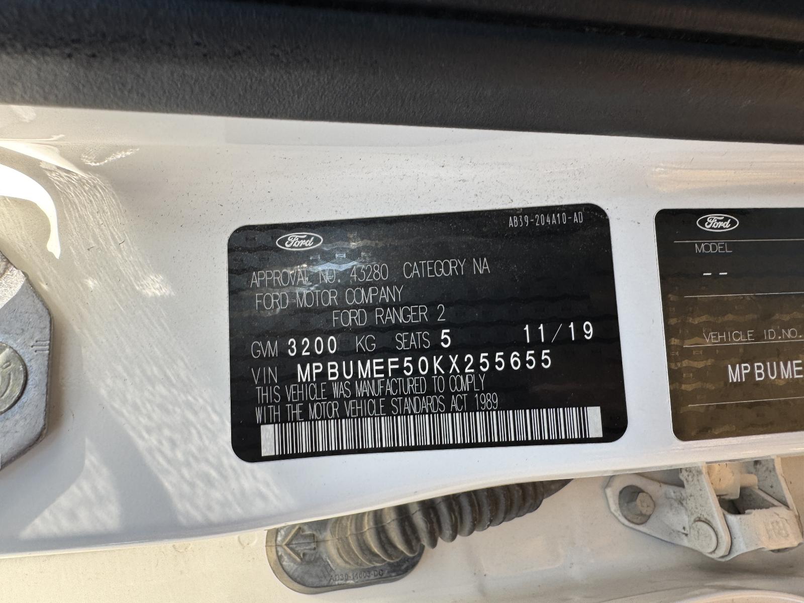 View FORD RANGER 2019 4 Door Pickup Breaking