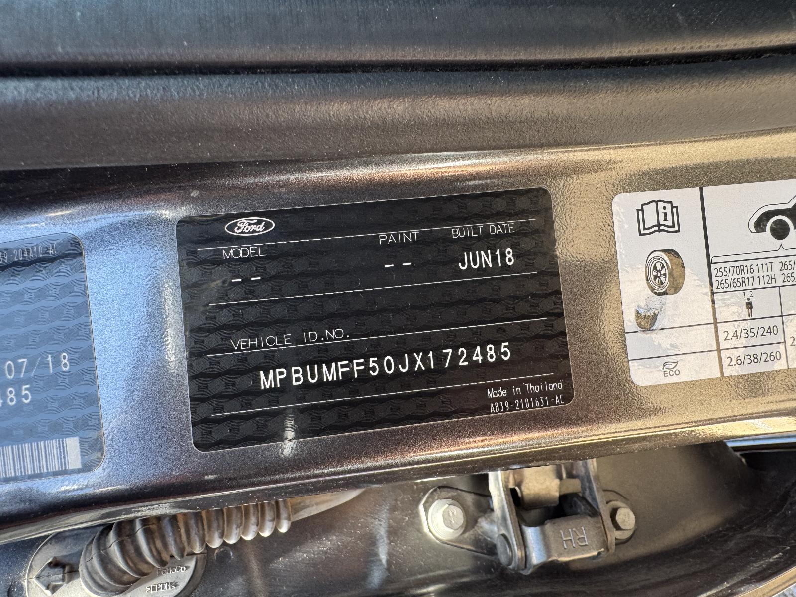 View Auto part Engine FORD RANGER 2018
