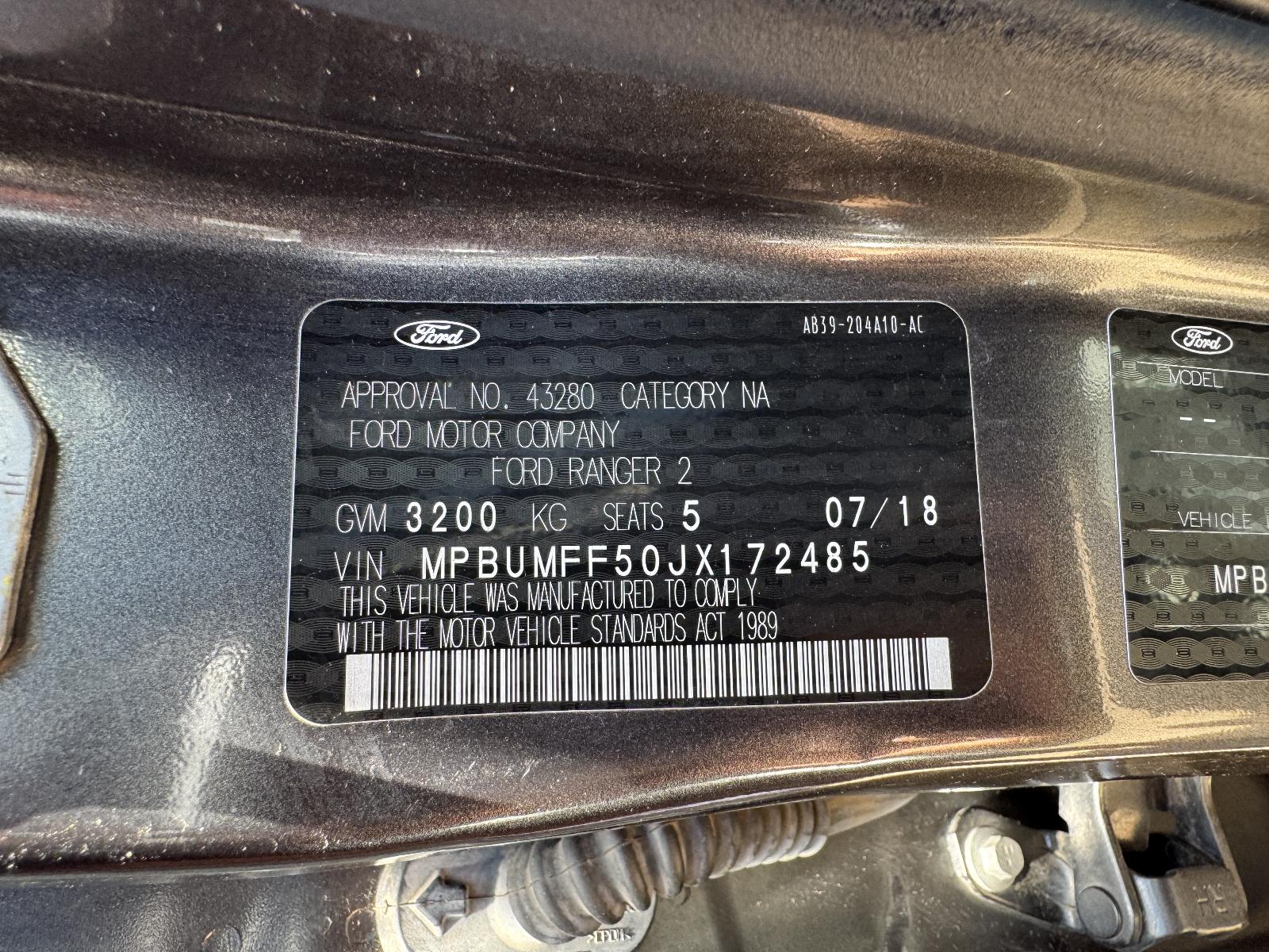 View Auto part Engine FORD RANGER 2018
