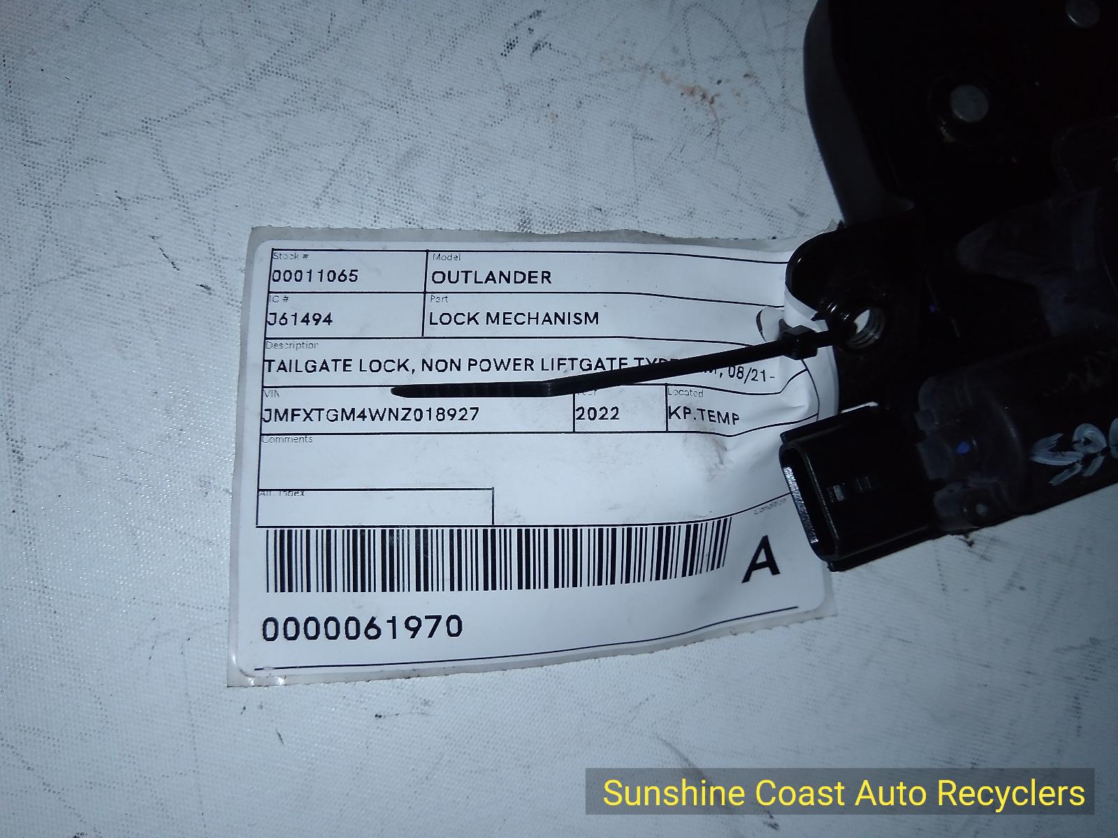 View Auto part Door/Boot/Gate Lock Mitsubishi Outlander 2022