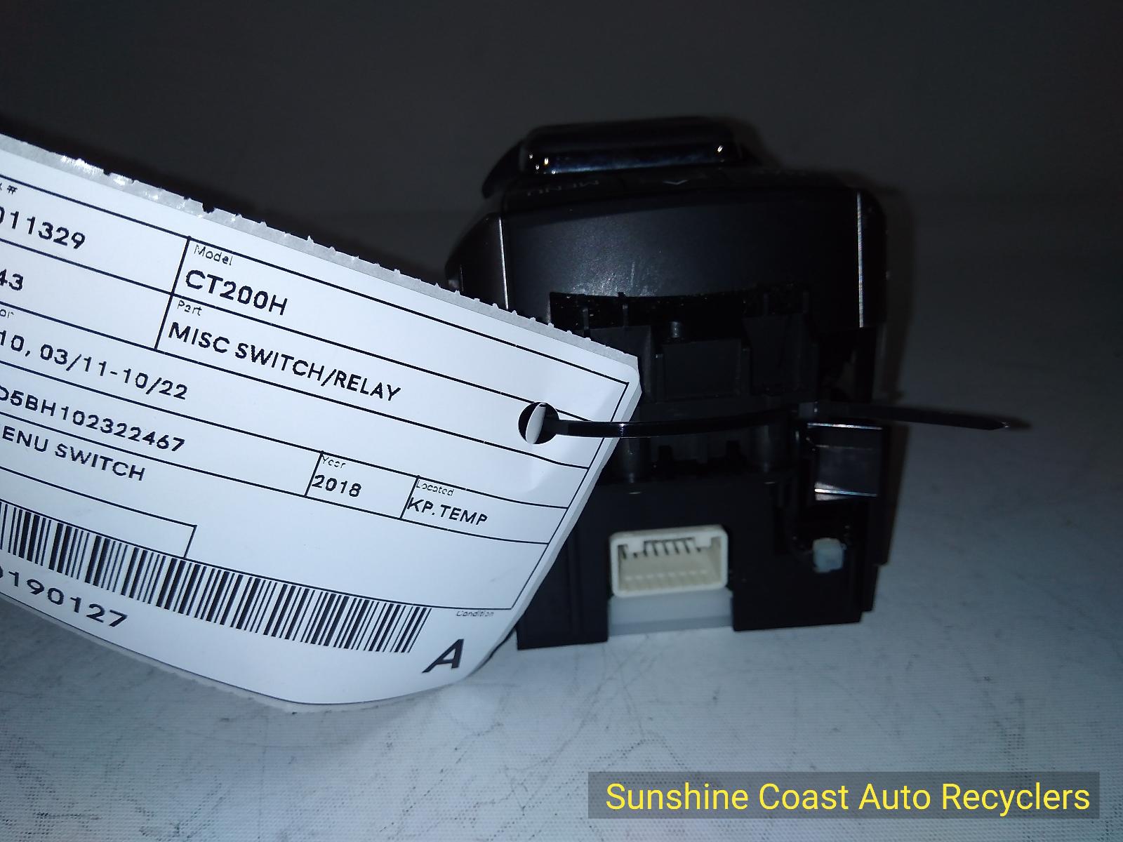 View Auto part Misc Switch/Relay Lexus Ct200h 2018