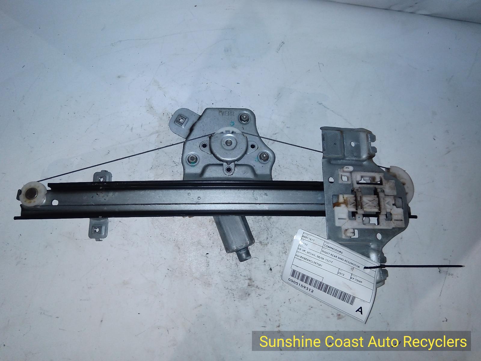 View Auto part Right Rear Wnd Reg/Motor HOLDEN COMMODORE 2012