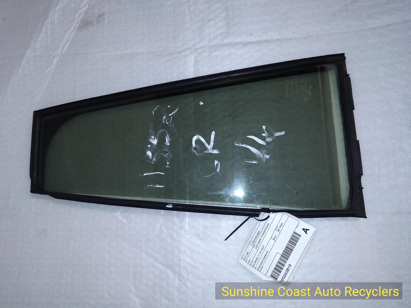 2012 Toyota Landcruiser Left Rear 1/4 Door Glass View Auto part Left Rear 1/4 Door Glass Toyota Landcruiser 2012