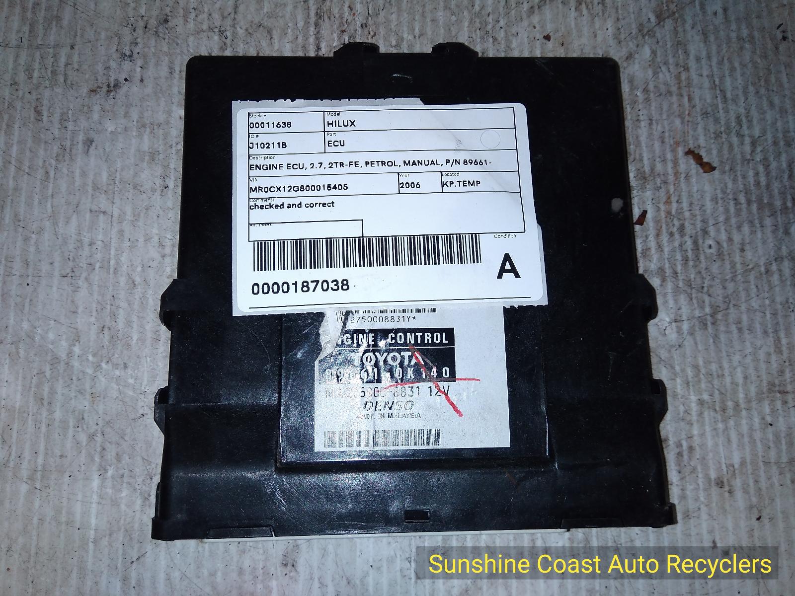 View Auto part Ecu TOYOTA HILUX 2006