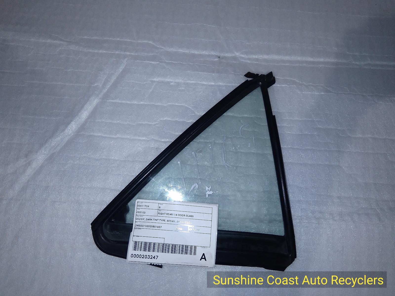 2006 Mazda 6 Right Rear 1/4 Door Glass View Auto part Right Rear 1/4 Door Glass Mazda 6 2006